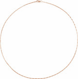 14K Rose Gold 1.2 mm Elongated Box 24" Chain