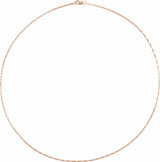 14K Rose Gold 1.2 mm Elongated Box 18" Chain