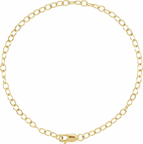 14K Yellow Gold 2.5 mm Cable 7" Chain 