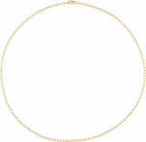 14K Yellow Gold-Filled 2.5 mm Cable 7" Chain