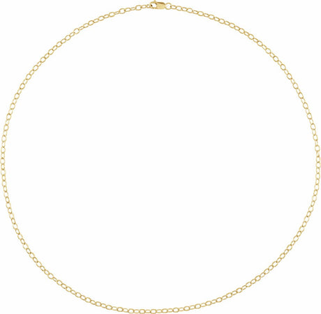 14K Yellow Gold-Filled 2.5 mm Cable 7" Chain