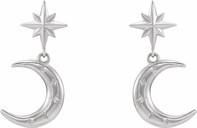 Sterling Silver Crescent Moon Earrings