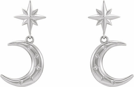 Sterling Silver Crescent Moon Earrings