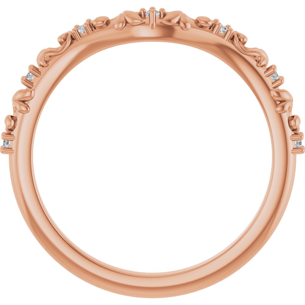 14K Rose Gold .05 CTW Natural Diamond Vintage-Inspired Contour Band
