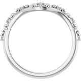 14K White Gold .05 CTW Natural Diamond Vintage-Inspired Contour Band