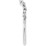 14K White Gold .05 CTW Natural Diamond Vintage-Inspired Contour Band