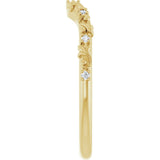 14K Yellow Gold .05 CTW Natural Diamond Vintage-Inspired Contour Band