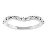 14K White Gold .05 CTW Natural Diamond Vintage-Inspired Contour Band