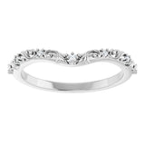 14K White .05 CTW Natural Diamond Vintage-Inspired Contour Band