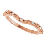 14K Rose Gold .05 CTW Natural Diamond Vintage-Inspired Contour Band