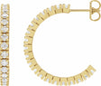14K Yellow Gold 1 5/8 CTW Lab-Grown Diamond 24.7 mm Hoop Earrings