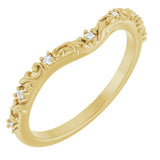 14K Yellow Gold .05 CTW Natural Diamond Vintage-Inspired Contour Band