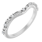 14K White Gold .05 CTW Natural Diamond Vintage-Inspired Contour Band