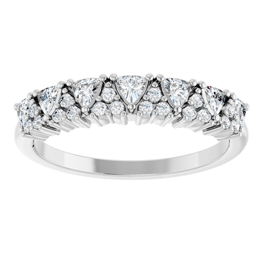 14K White 1/2 CTW Natural Diamond Anniversary Band