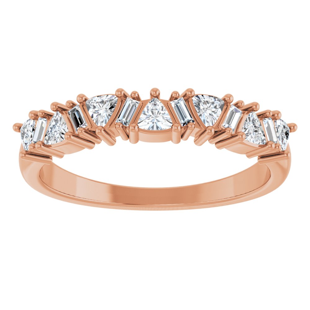 14K Rose 3/8 CTW Natural Diamond Anniversary Band