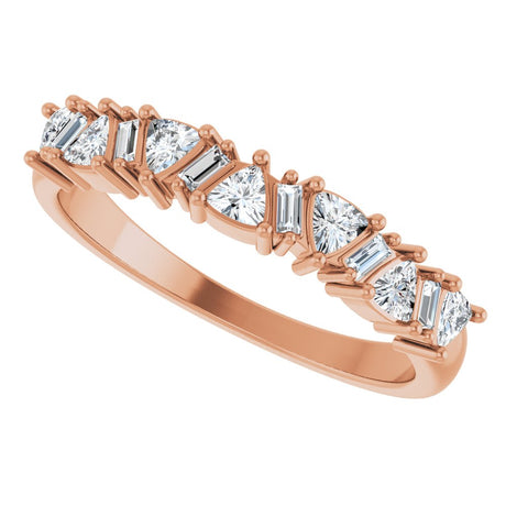 14K Rose 3/8 CTW Natural Diamond Anniversary Band