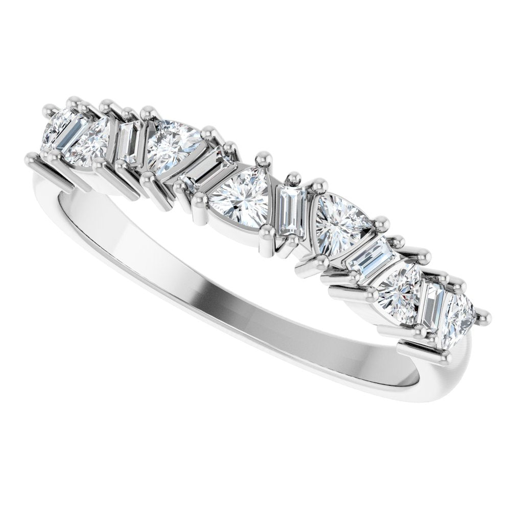 14K White 3/8 CTW Natural Diamond Anniversary Band