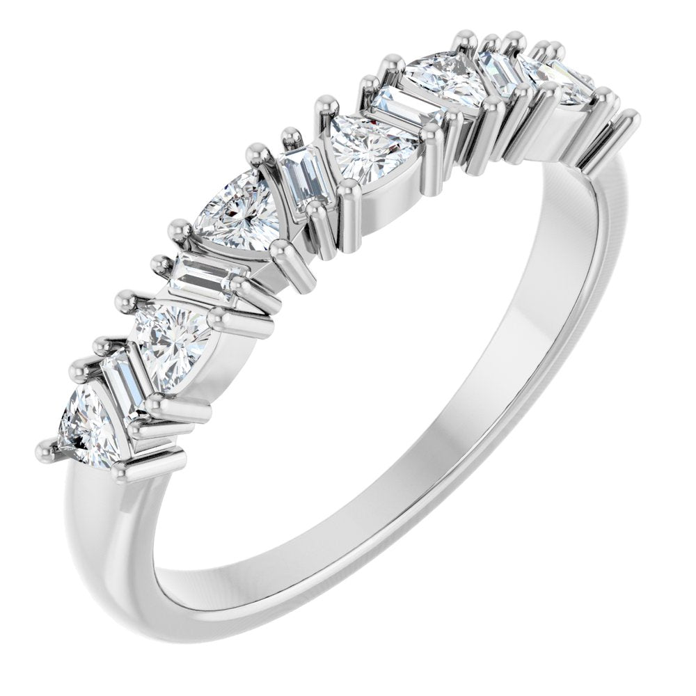 14K White 3/8 CTW Natural Diamond Anniversary Band