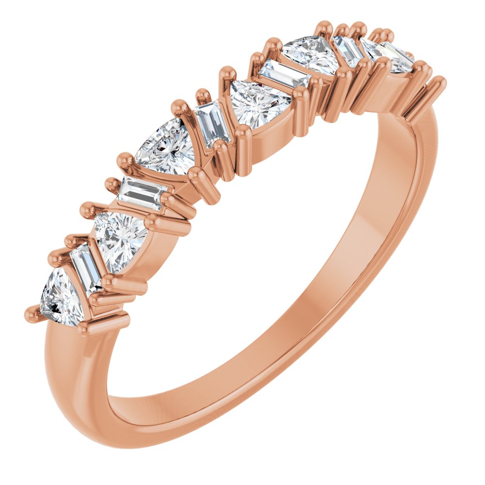 14K Rose 3/8 CTW Natural Diamond Anniversary Band