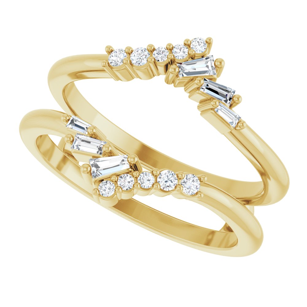 14K Yellow 1/5 CTW Natural Diamond Ring Guard