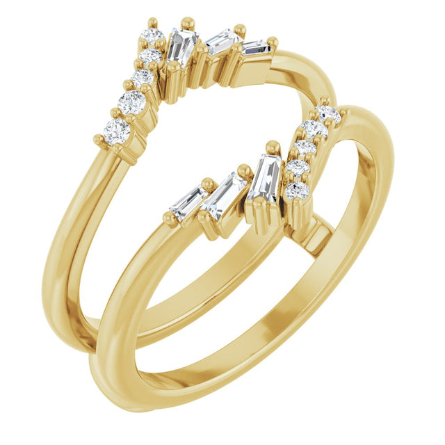 14K Yellow 1/5 CTW Natural Diamond Ring Guard