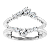 14K White 1/5 CTW Natural Diamond Ring Guard