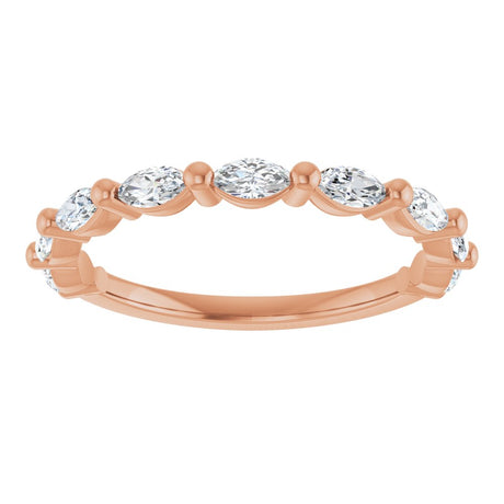 14K Rose1/2 CTW Natural Diamond Anniversary Band