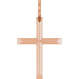 14K Rose Gold Knife-Edge Cross Charm/Pendant