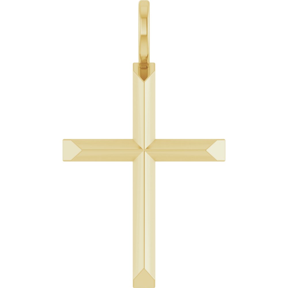 14K Yellow Gold Knife-Edge Cross Charm/Pendant