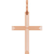 14K Rose Knife-Edge Cross Charm/Pendant