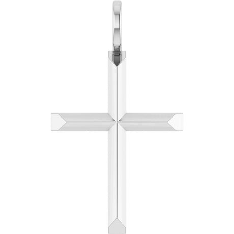 Platinum Knife-Edge Cross Charm/Pendant