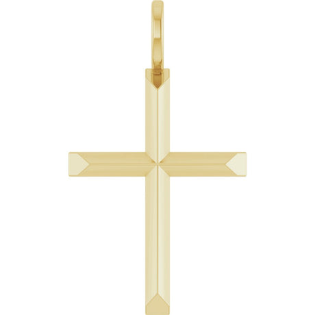 18K Yellow Gold-Plated Sterling Silver Knife-Edge Cross Charm/Pendant