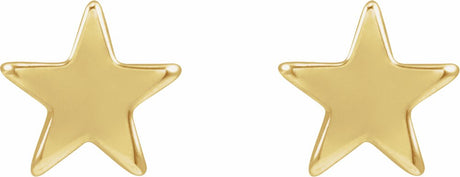 14K Yellow 4 mm Star Friction Post & Back Earrings