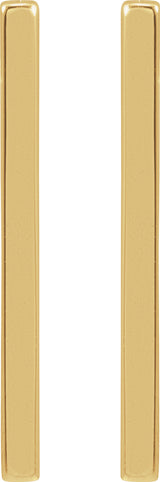 14K Yellow Bar Earrings
