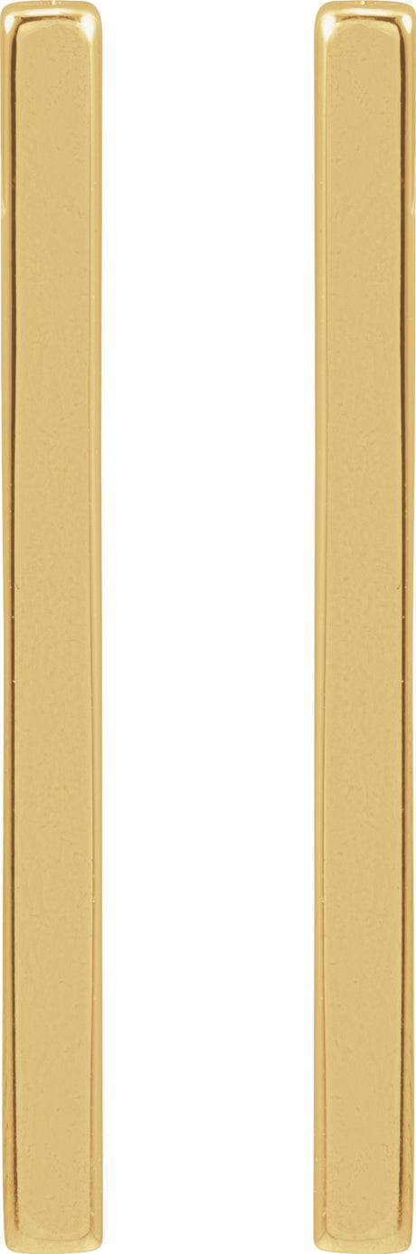 14K Yellow Bar Earrings