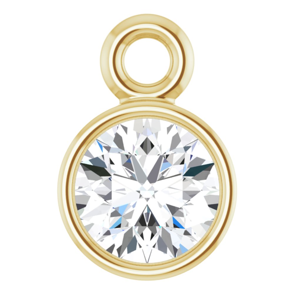 14K Yellow 1/6 CT Natural Diamond Dangle