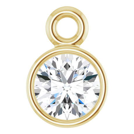 14K Yellow 1/6 CT Natural Diamond Dangle