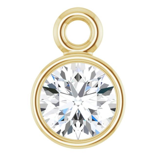 14K Yellow 1/6 CT Natural Diamond Dangle