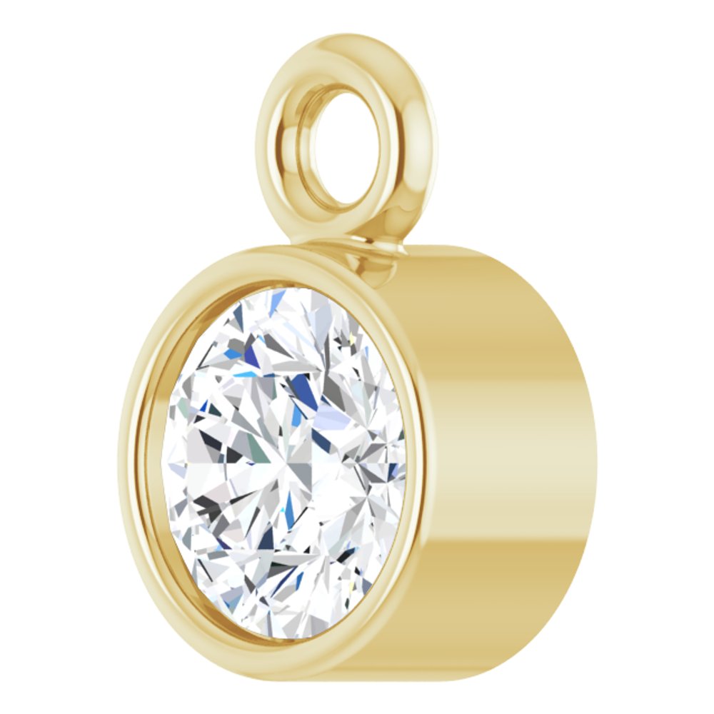 14K Yellow 1/6 CT Natural Diamond Dangle
