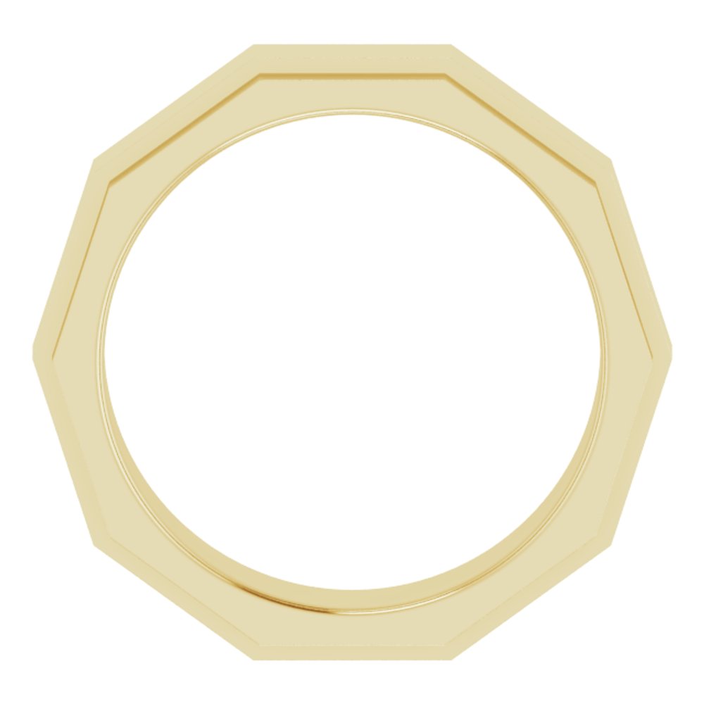 14K Yellow 6 mm Stepped-Edge Geometric Half Round Band Size 10
