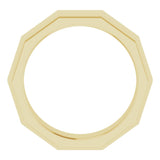 14K Yellow 6 mm Stepped-Edge Geometric Half Round Band Size 10