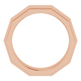 10K Rose 6 mm Stepped-Edge Geometric Half Round Band Size 10.5