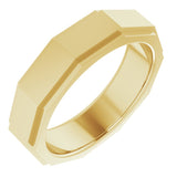 14K Yellow 6 mm Stepped-Edge Geometric Half Round Band Size 10