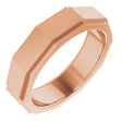 10K Rose 6 mm Stepped-Edge Geometric Half Round Band Size 10.5