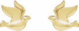 14K Yellow Holy Spirit Dove Earrings