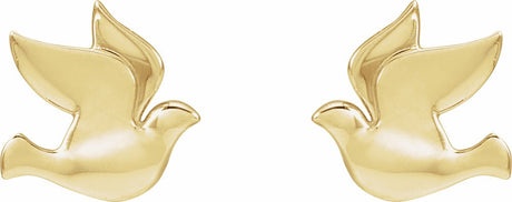 14K Yellow Holy Spirit Dove Earrings