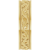14K Yellow Gold 6 mm Milgrain Sculptural Flat Band Size 10