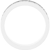 10K White Gold 6 mm Milgrain Sculptural Flat Band Size 10