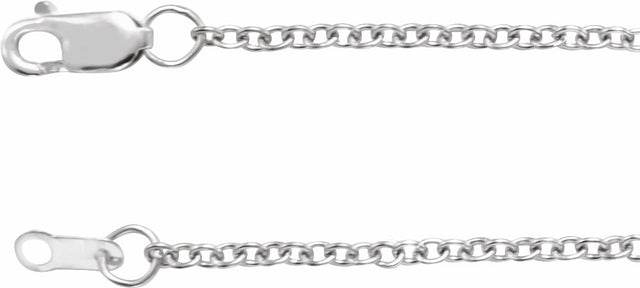 Rhodium-Plated Sterling Silver 1.5 mm Cable 18" Chain