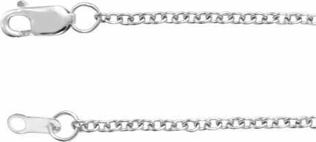 14K White Gold 1.5 mm Cable 7" Chain